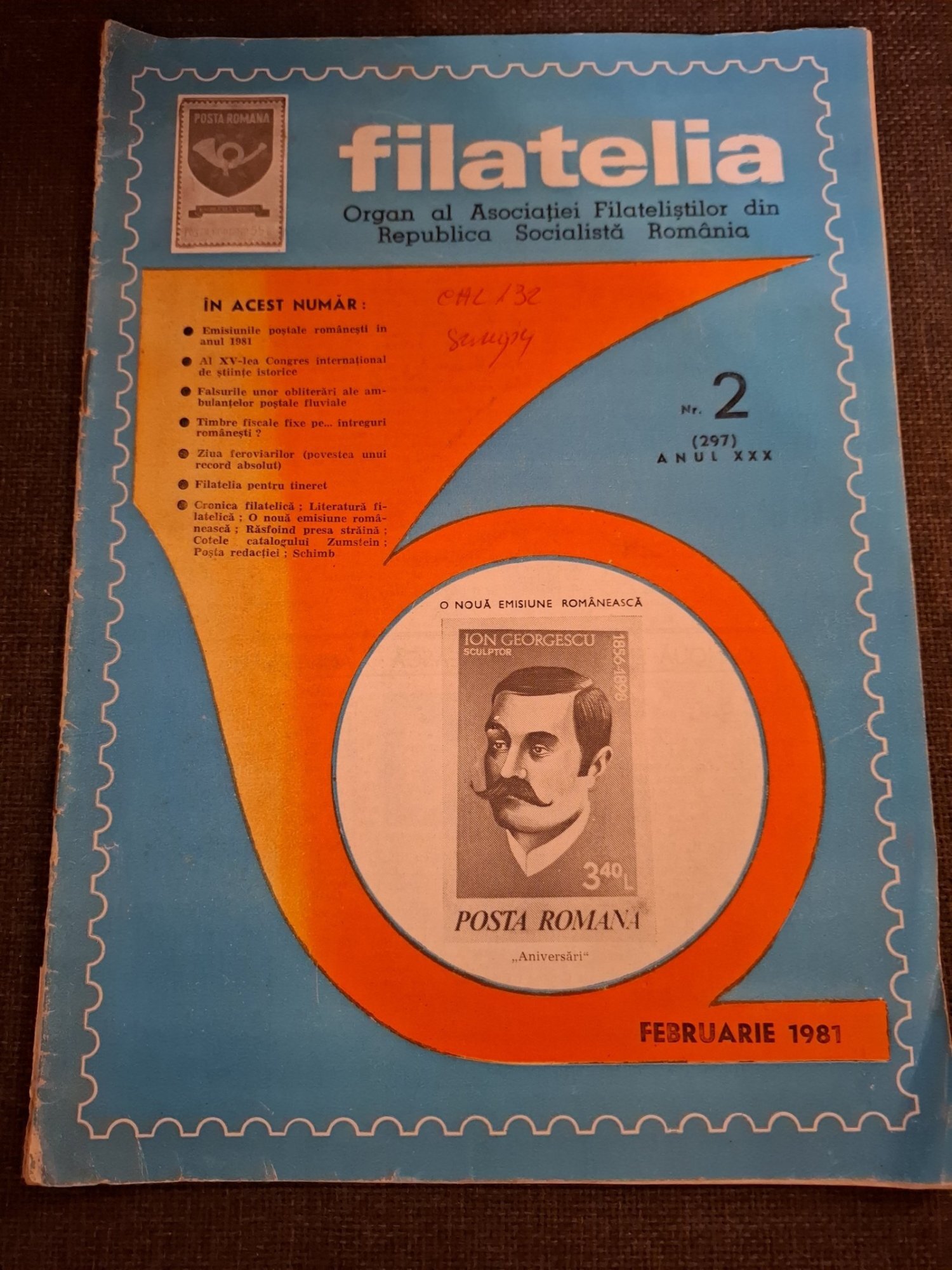 Revista Filatelia Nr.2 Anul XXX Februarie 1981 - Asociația Filateliștilor din Republica Socialistă România