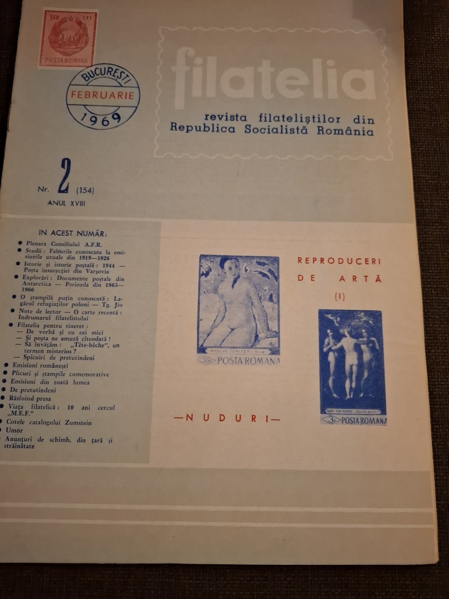 Revista Filatelia - Nr.2 Februarie 1969 Anul XVIII