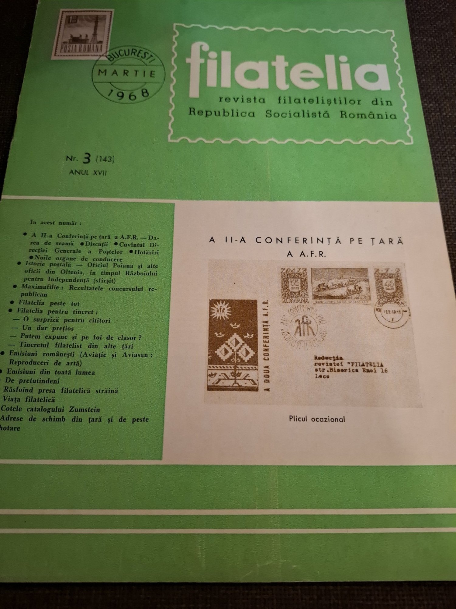 Revista Filatelica -  Nr.3 Martie 1968 Anul XVII
