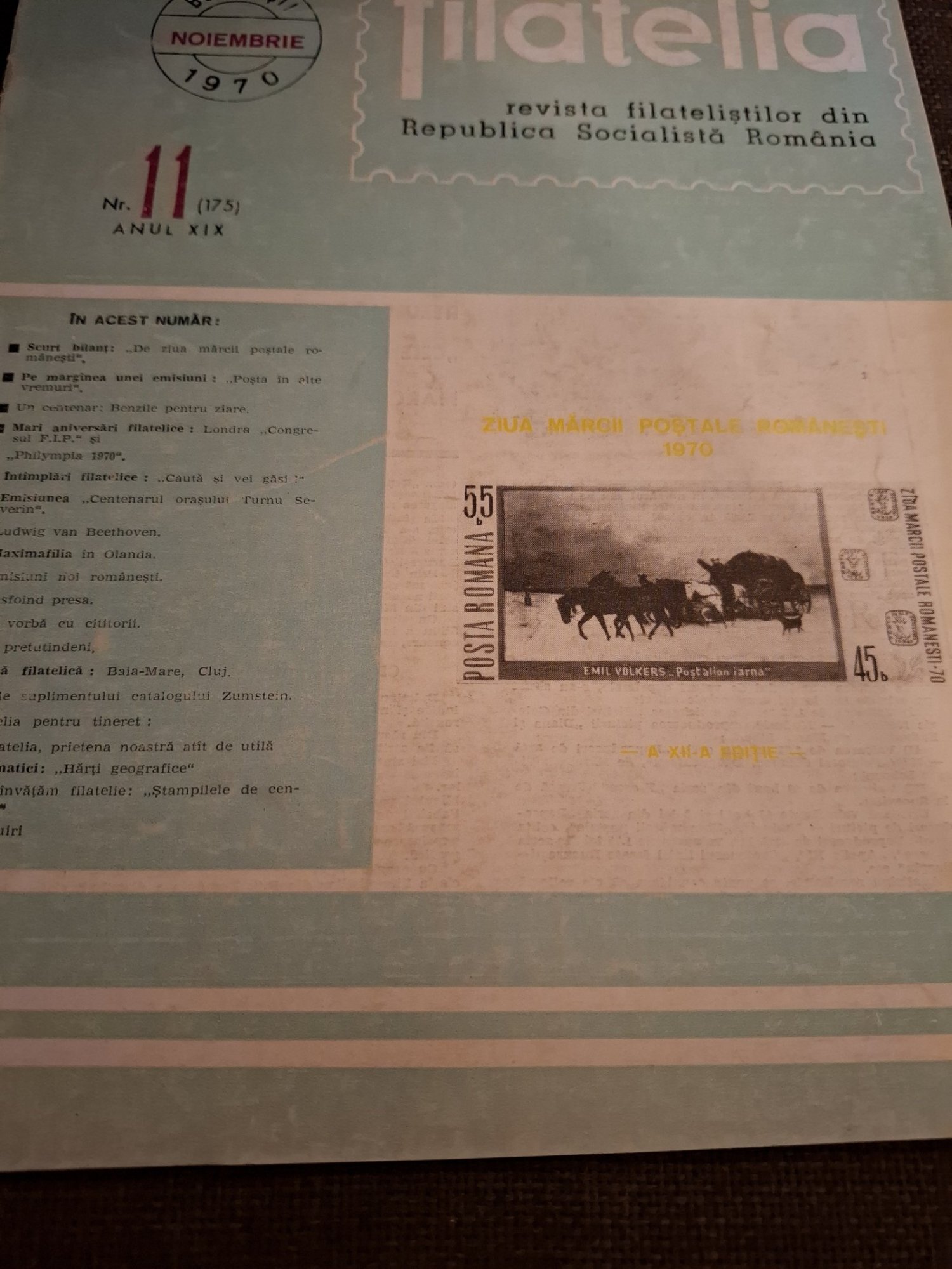 Revista Filatelica - Nr.11 Noiembrie 1970 Anul XIX