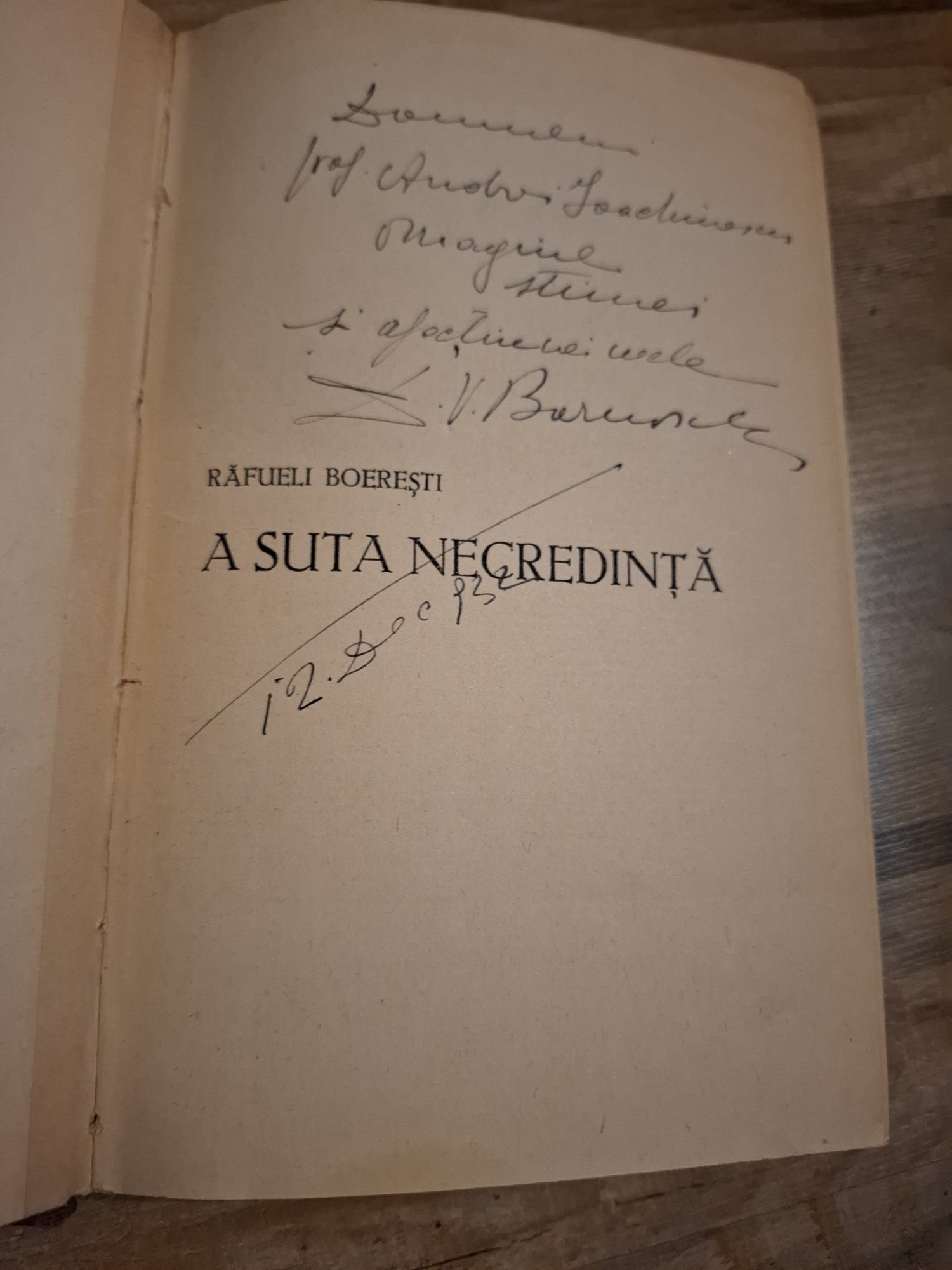 Rafueli Boeresti - D.V.Barnoschi (cu dedicatie)