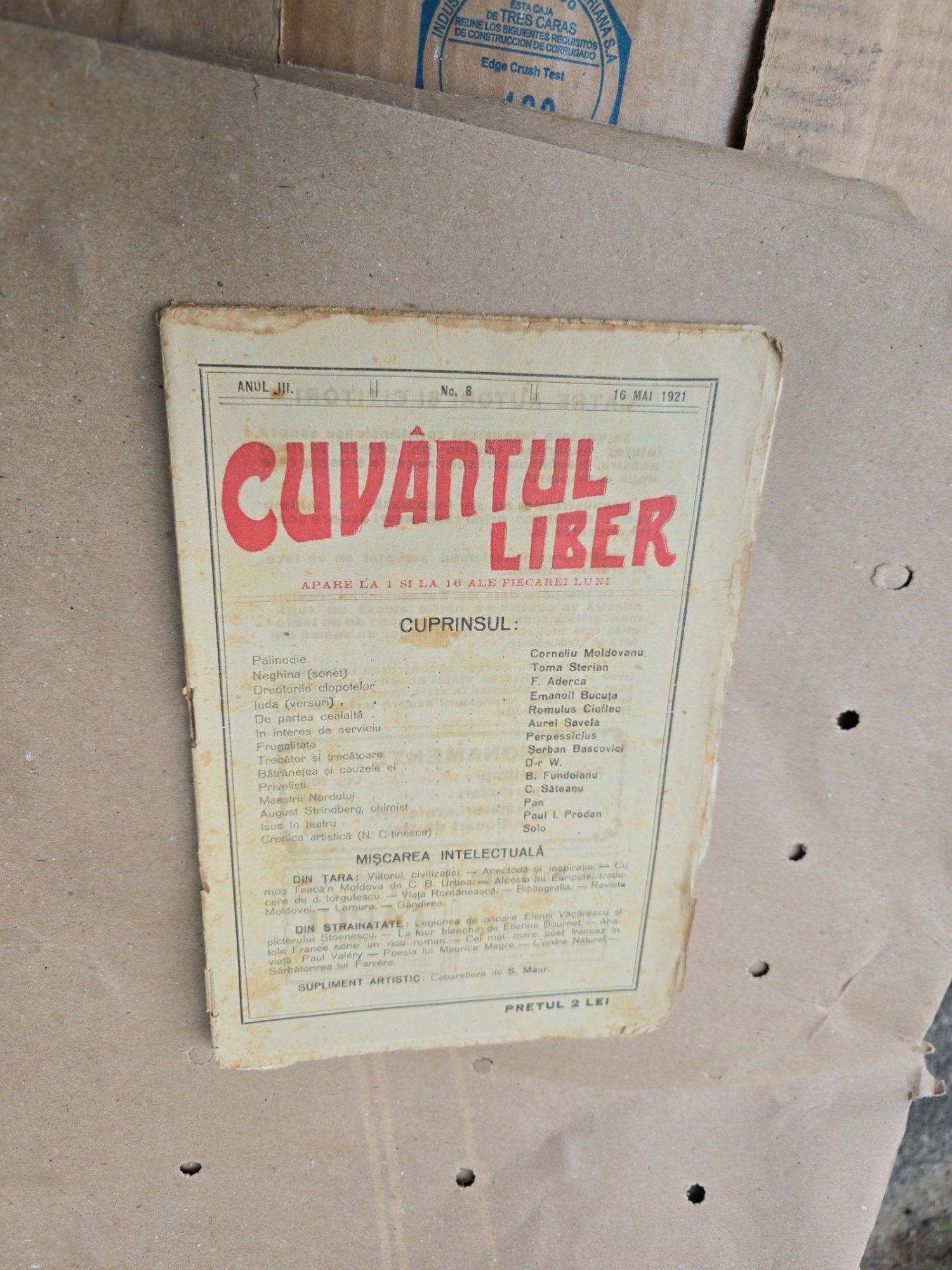 CUVÂNTUL LIBER - nr 8, 16 mai 1921