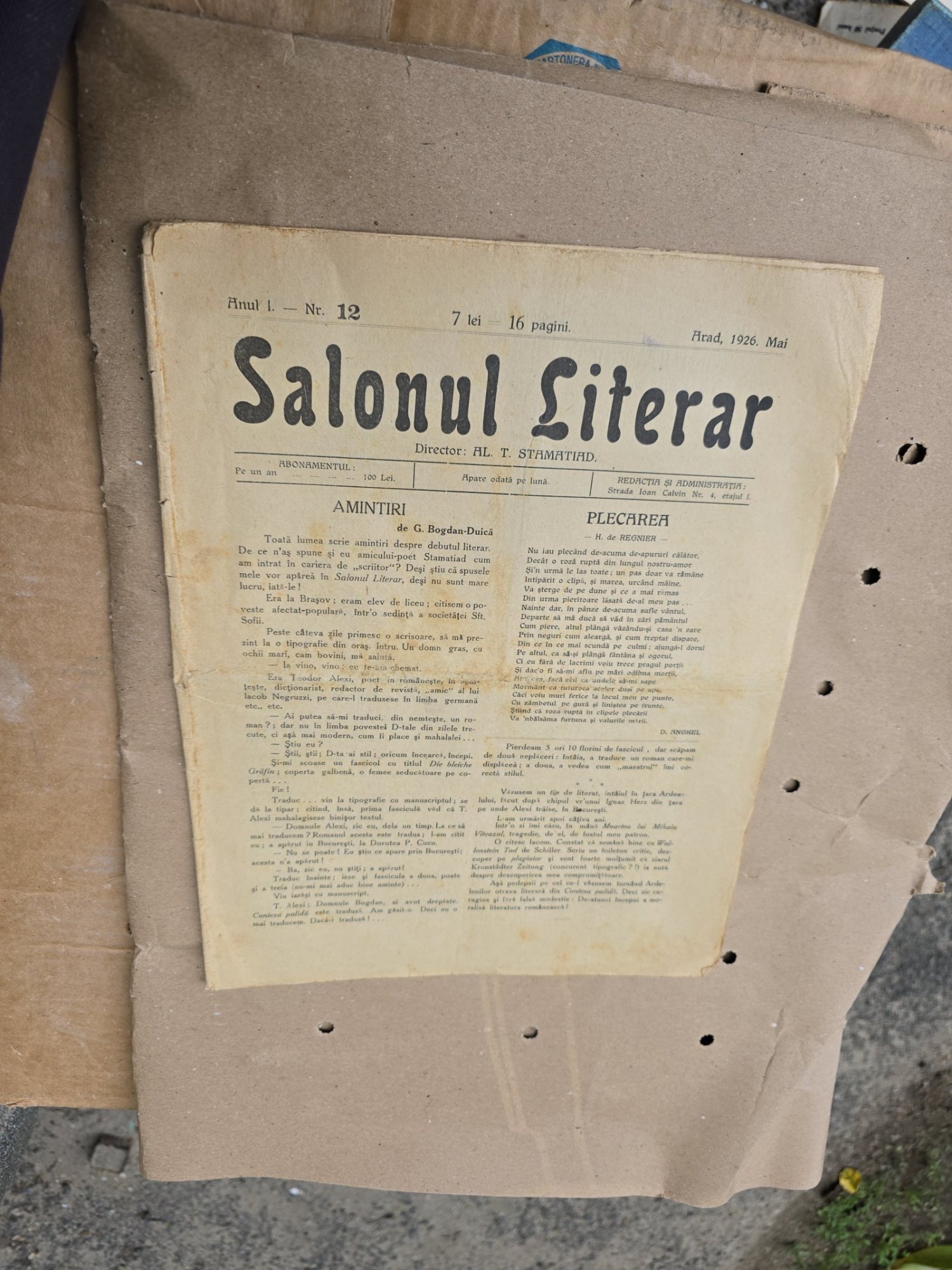 Salonul Literar - nr 12, 1926
