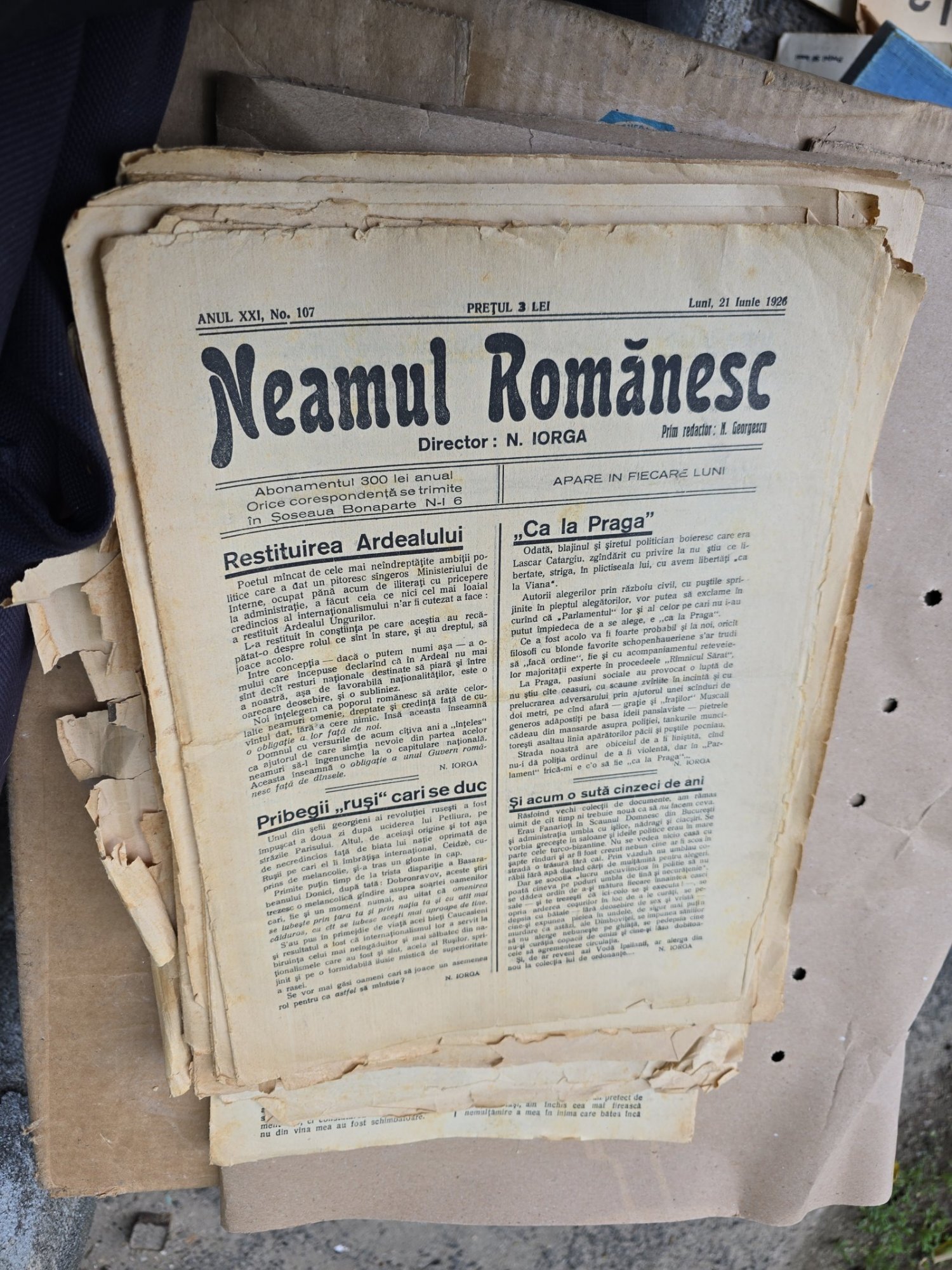 Neamul Românesc - ne 107, 21 unie 1926