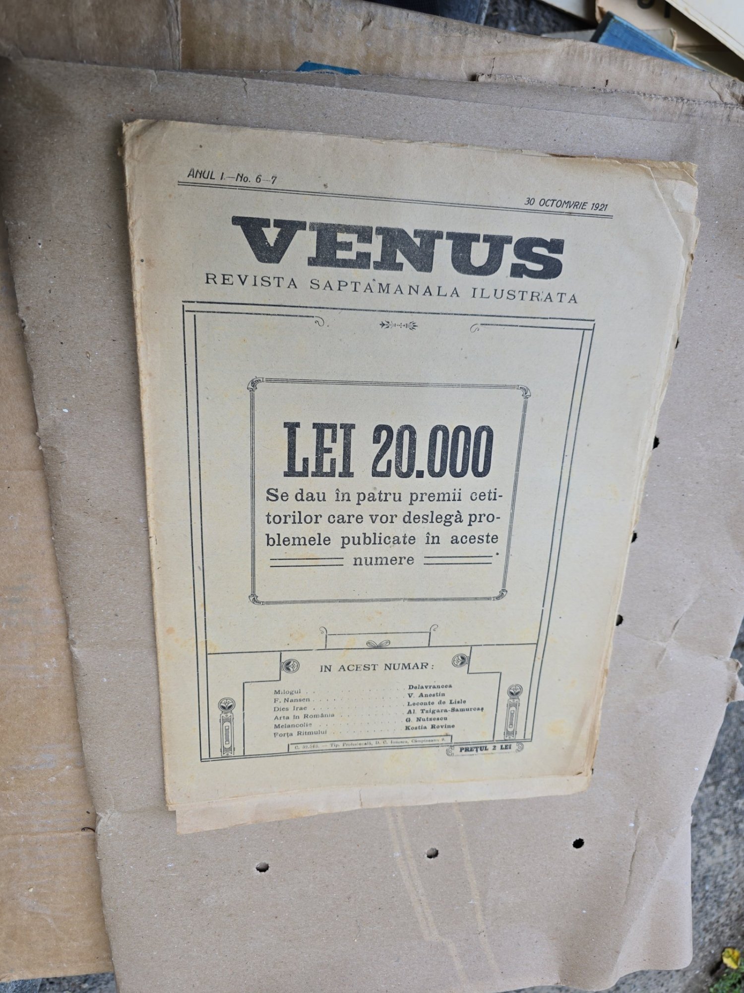 Revista Venus - nr 6-7, 30 octombrie 1921