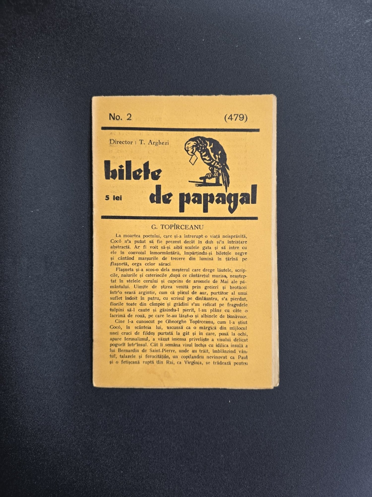 Bilete de papagal Nr.2(479) - G. Topîrceanu