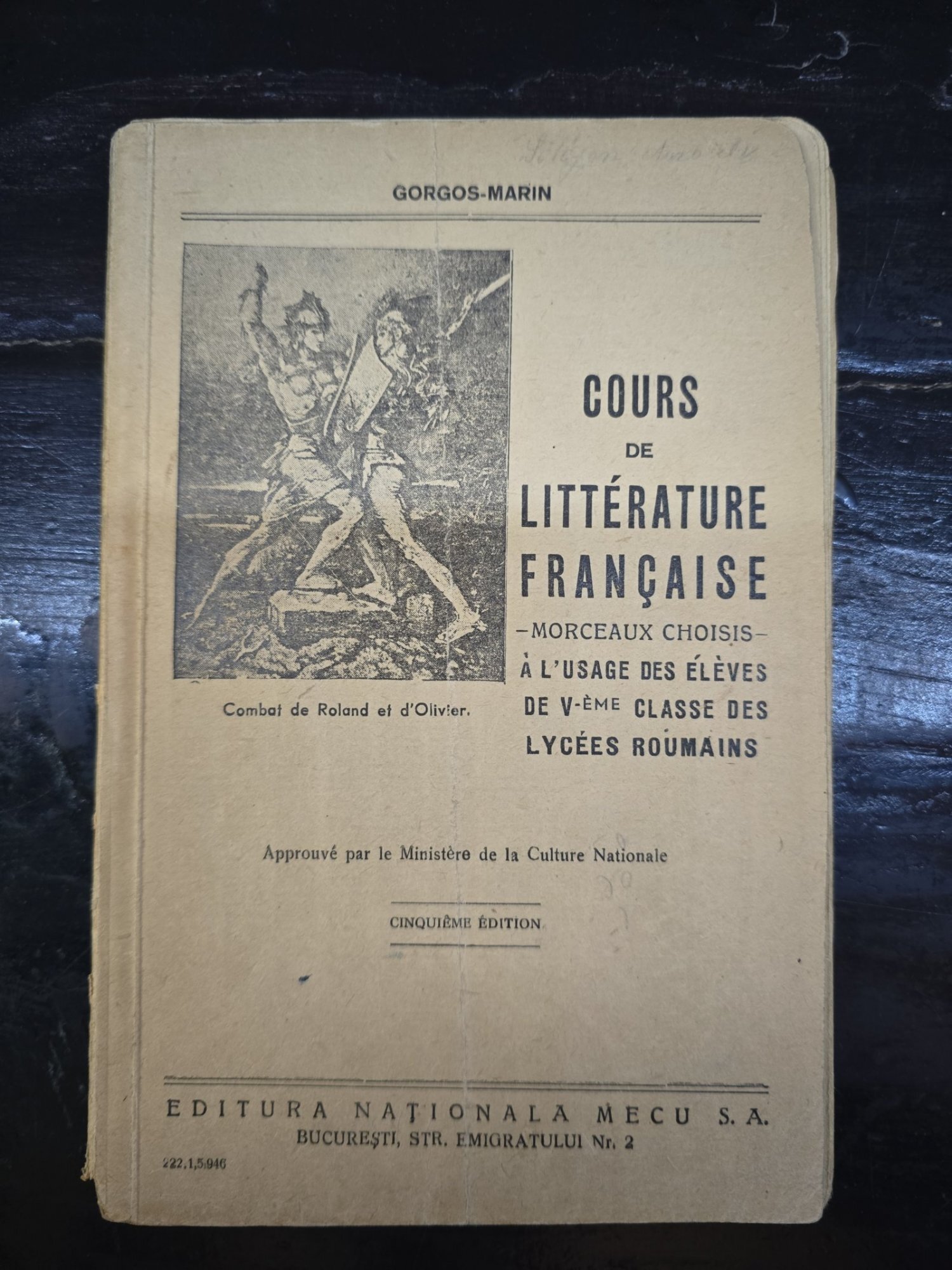 Cours de littérature française - Gorgos-Marin