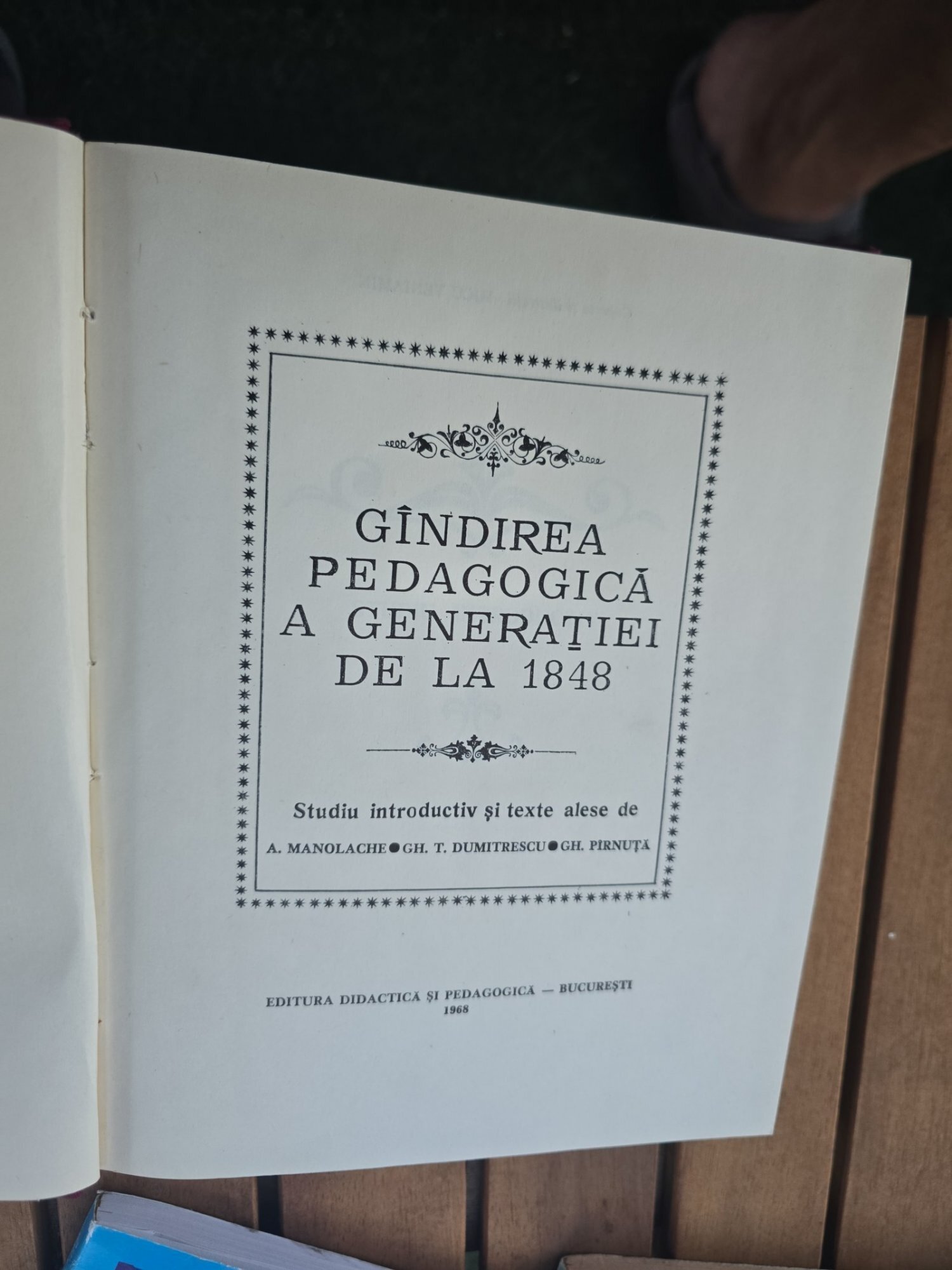Gândirea pedagogică a generației de la 1848 - A. Manolache, Gh. T. Dumitrescu, Gh. Pirnuță