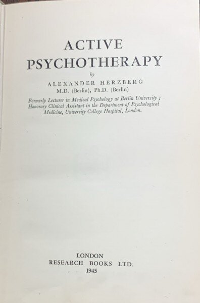 Active psychotherapy(Psihoterapie interactiva- carte in engleza)- Alexander Herzberg