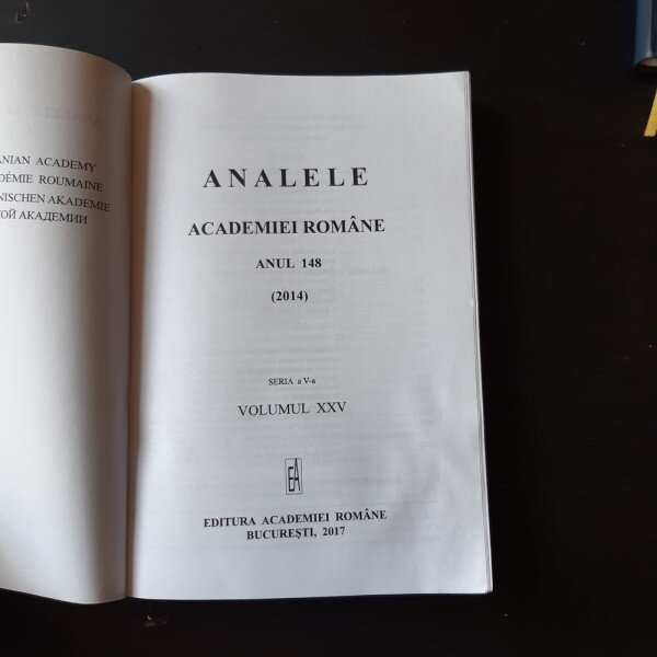 ANALELE ACADEMIEI ROMANE, ANUL 148, SERIA A V-A, VOLUMUL XXV