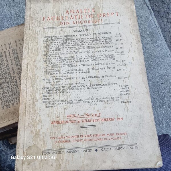 Analele Facultatii de Drept din Bucuresti - Anul I Nr. 2-3 1939