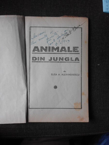 ANIMALE DIN JUNGLA - E. ALEXANDRESCU