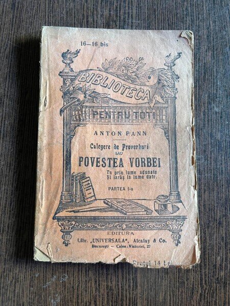 Anton Pann Culegere de Proverburi sau Povestea Vorbei Partea I-a