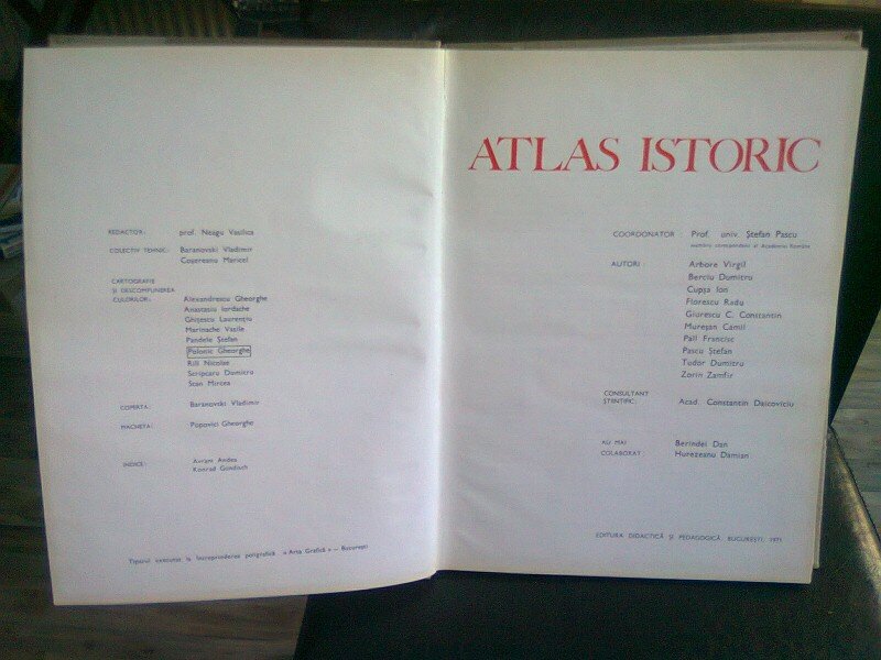 ATLAS ISTORIC,coordonator Stefan Pascu