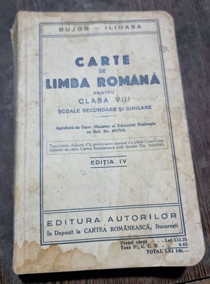 Bujor - Ilioasa - Carte de Limba Romana pentru Clasa a VIII-a