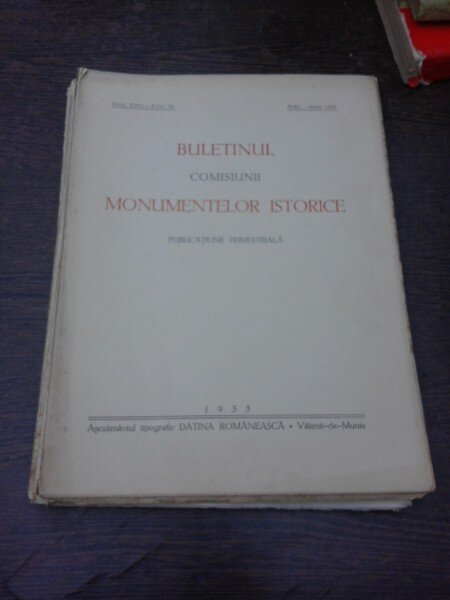 Buletinul Comisiunii Monumentelor istorice, iaprilie iunie 1933