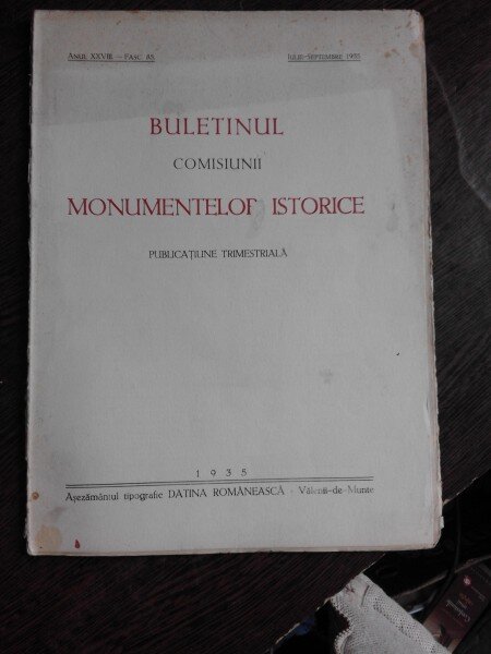 BULETINUL COMISIUNII MONUMENTELOR ISTORICE, IULIE-SEPTEMBRIE 1935
