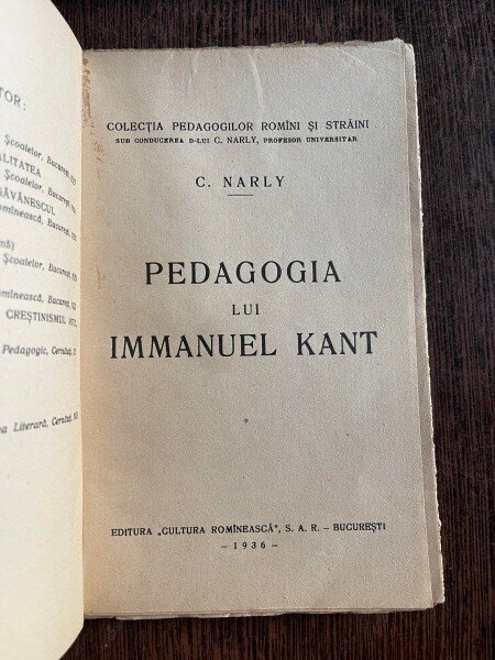 C. Narly Pedagogia lui Immanuel Kant (1936)
