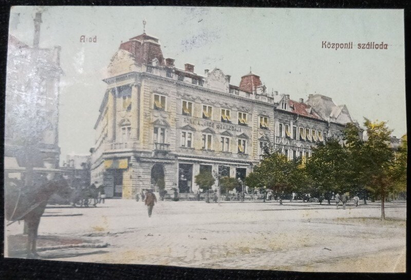 Carte Postala, Arad, Hotelul Central, 1919