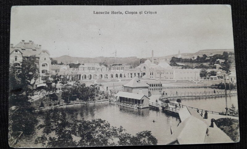 Carte postala, Baia Ocna, Lacurile Horia, Closca si Crisan,1926
