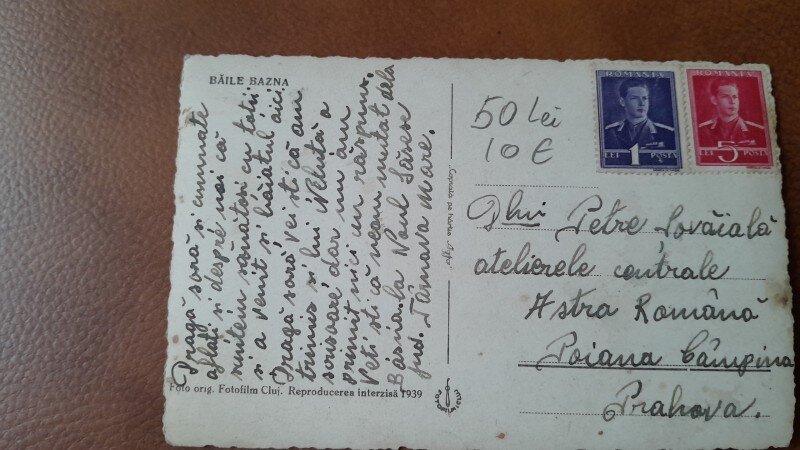 Carte postala, Baile Bazna Restaurantulm Umbrath, perioada interbelica