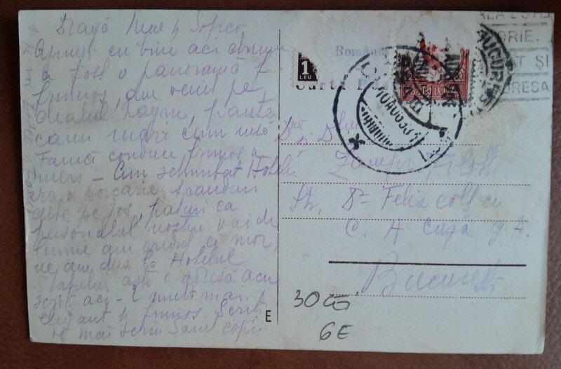 Carte postala, Baile Calimanbesti Vailcea, Hotelul Societatii, 1934