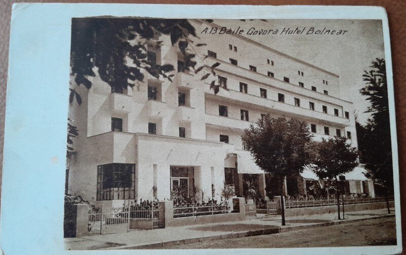 Carte postala, Baile Govora, hotel Balnear, perioada interbelica