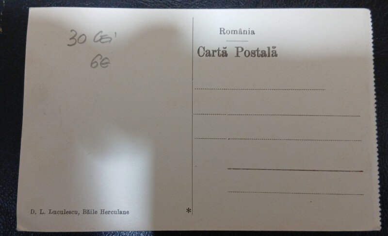 Carte postala Baile Herculkane, Hotel Dacia, perioada interbelica