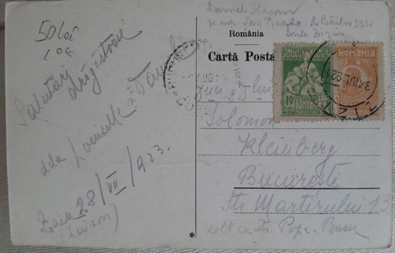 Carte postala, Baile Zizin, baile calde, 1923