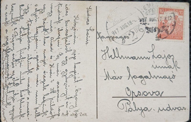 Carte Postala, Barbat si femei la o cafea, 1917