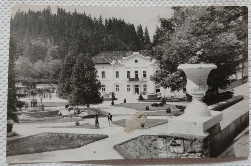 Carte postala Borsec vedere din parc, 1958