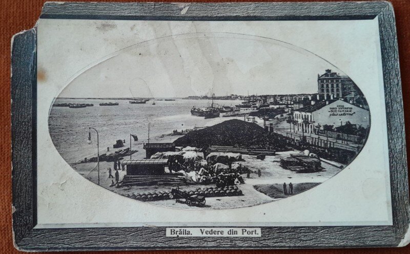 Carte postala, Braila, vedere din port, 1910