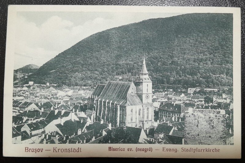 Carte postala, Brasov, Biserica Neagra, perioada interbelica
