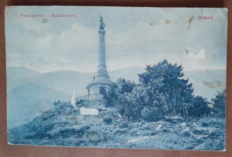 Carte postala, Brasov, Monumentul lui Arpad  (Monumentul "Millenium"), 1909