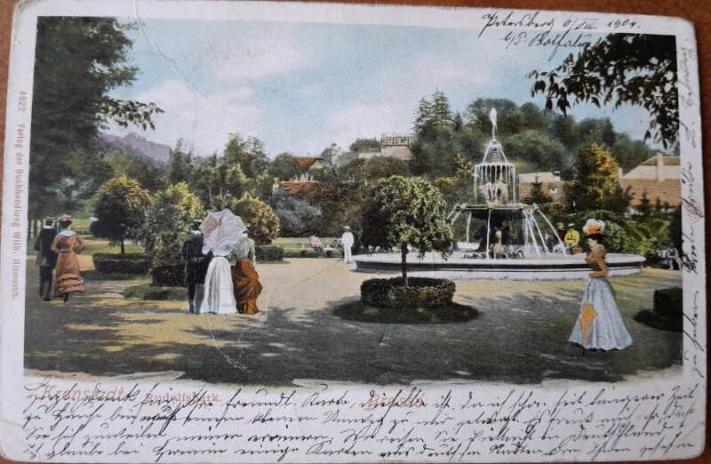 Carte postala, Brasov, Parc, 1904