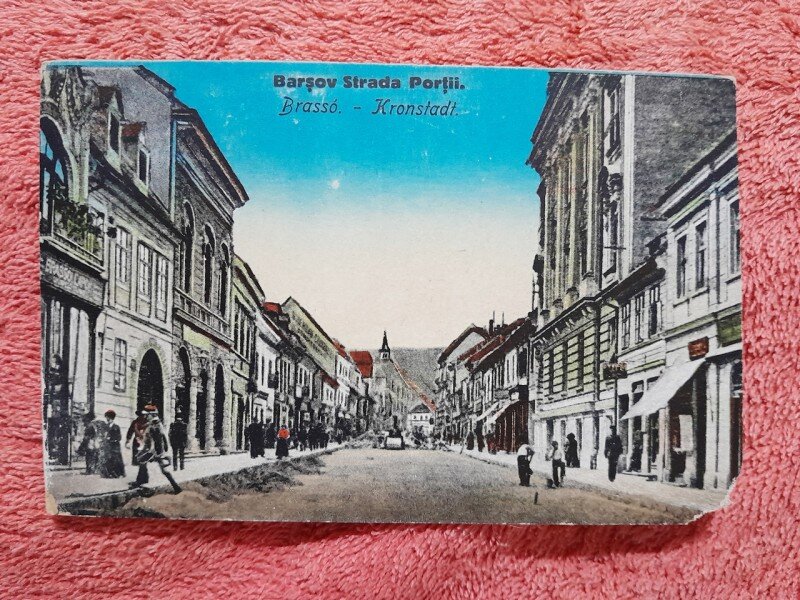 Carte postala, Brasov Strada Portii, perioada interbelica