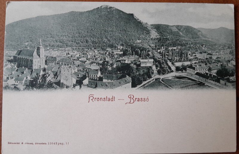 Carte postala, Brasov vedere generala, inceput de secol XX