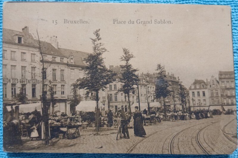 Carte postala, Bruxelles, Place du Grand Sablon, 1931