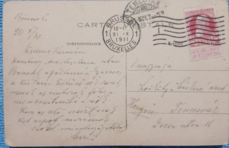 Carte postala, Bruxelles, Place du Grand Sablon, 1931