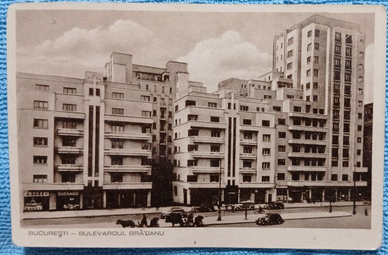 Carte postala, Bucuresti, Bulevardul Bratianu, 1940