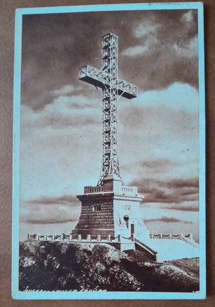 Carte postala, Busteni Crucea Eroilor, 1949