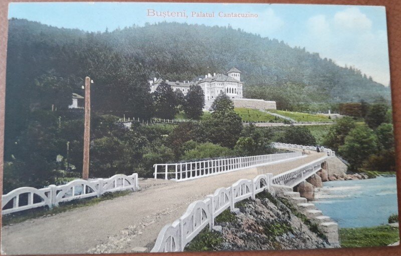 Carte postala, Busteni Palatul Cantacuzino, 1912