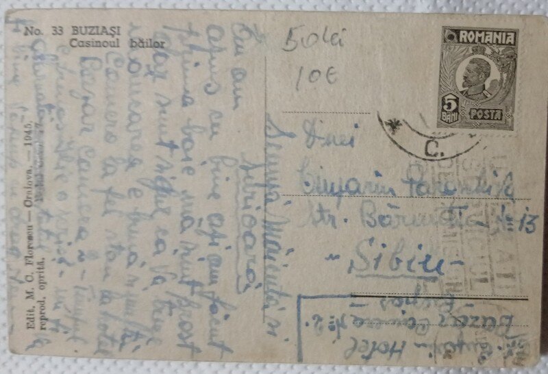 Carte Postala, Buzias, Cazinoul bailor, perioada interbelica