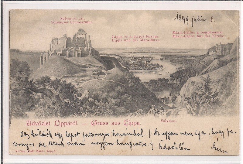 Carte postala circxulata in anul 1902 Lipova