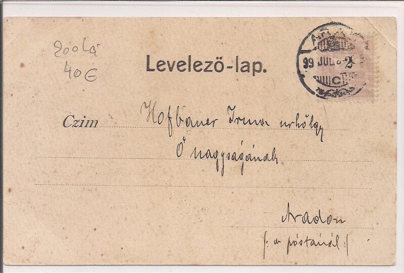 Carte postala circxulata in anul 1902 Lipova