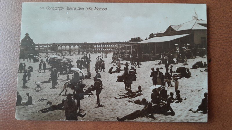 Carte postala, Constanta vedere de la baile Mamaia, 1929