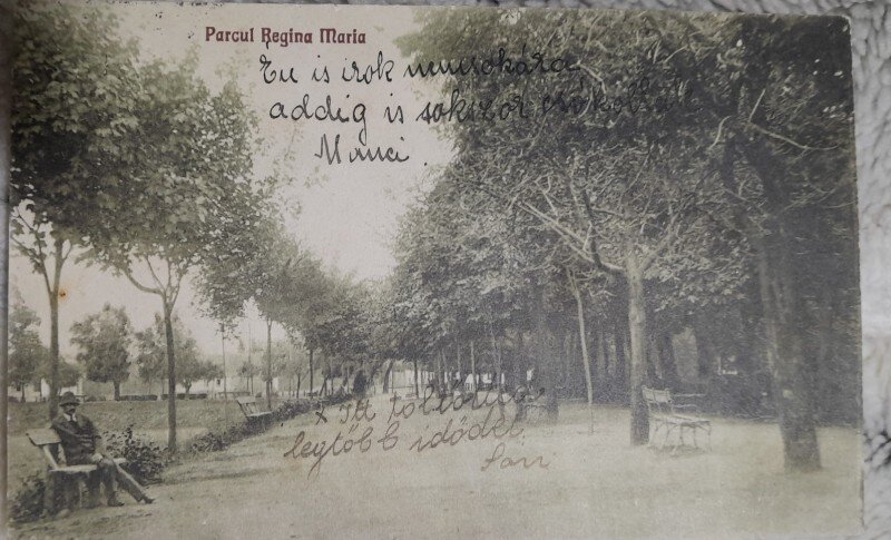 Carte postala, Fagaras, Parcul regina Maria, 1928