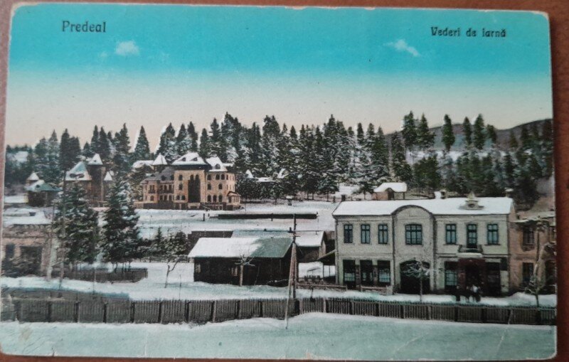 Carte postala, iarna la Predeal, perioada interbelica