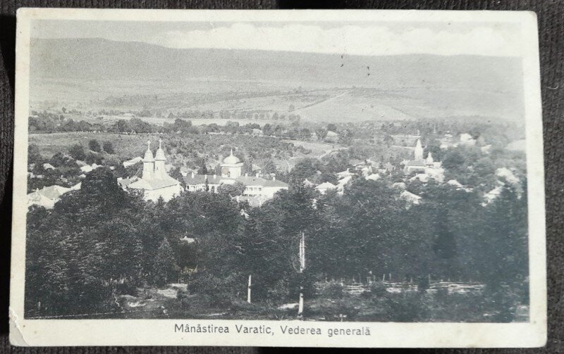 Carte postala, Manastirea Varatic, vedere generala, 1928