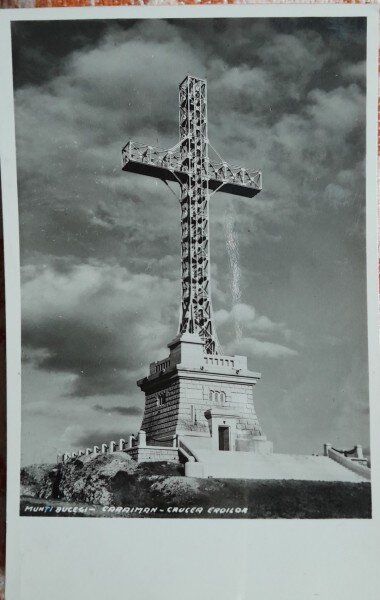Carte postala, Muntii Bucegi, Caraiman, Crucea Eroilor, perioada interbelica